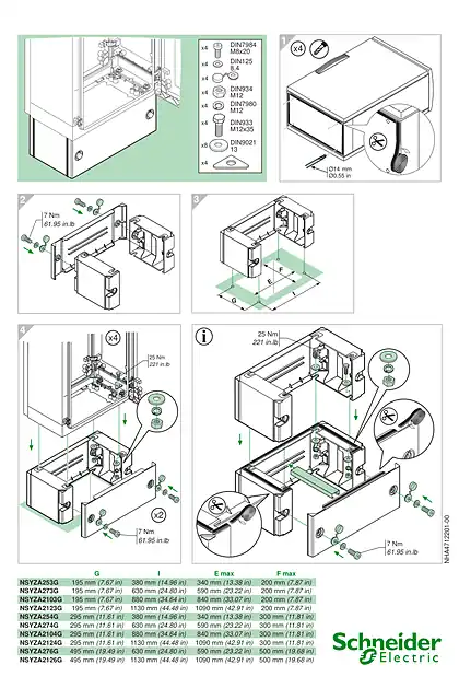 schneider施耐德PanelSeT PLA - Polyester glassreinf. plinth for encl - Instruction sheet